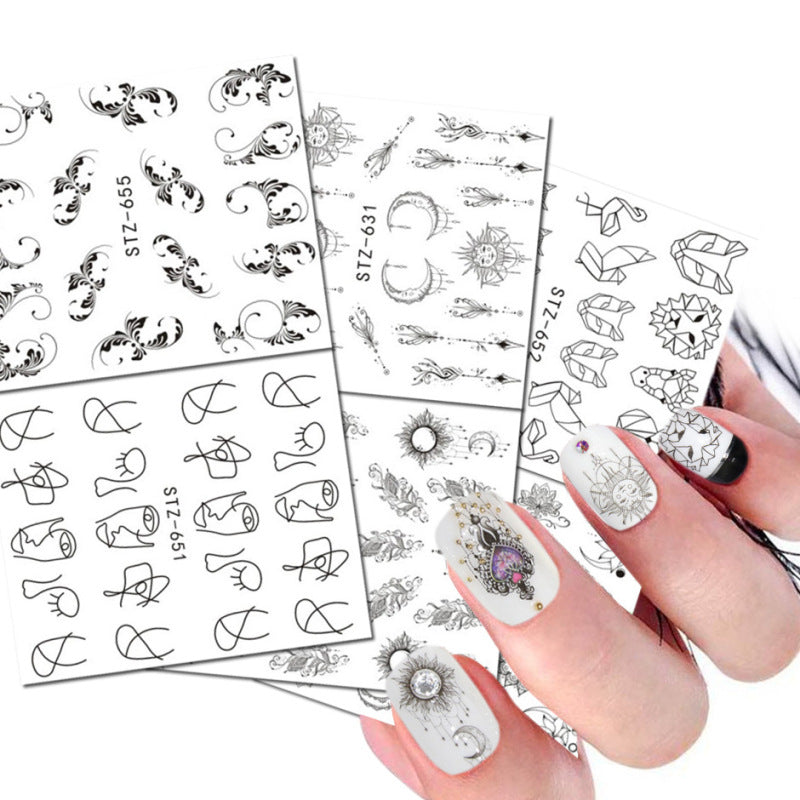 DIY nail 24 small decals Hypersku