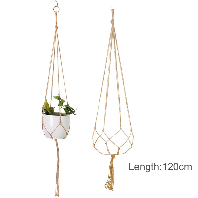 Hanging Plant Handmade Macrame Plant Hanger Flower Pot Planter Hanger Wall Decor Courtyard Garden Hanging Planter Hanging Basket A&S Collection