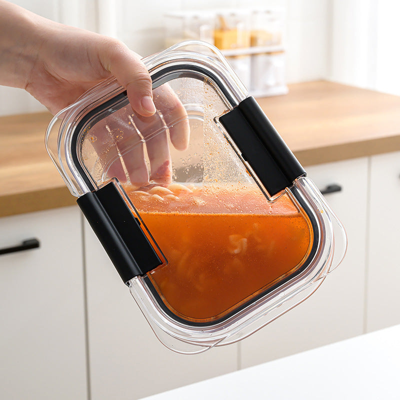 Transparent Sealed Microwave Oven Fresh-Keeping Box - Durable, Space-Saving Design for Food Storage.
