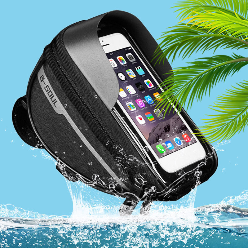 Waterproof Bicycle Cell Phone Holder with Front Pocket | Anti-Glare and Durable Design for Cycling CJ
