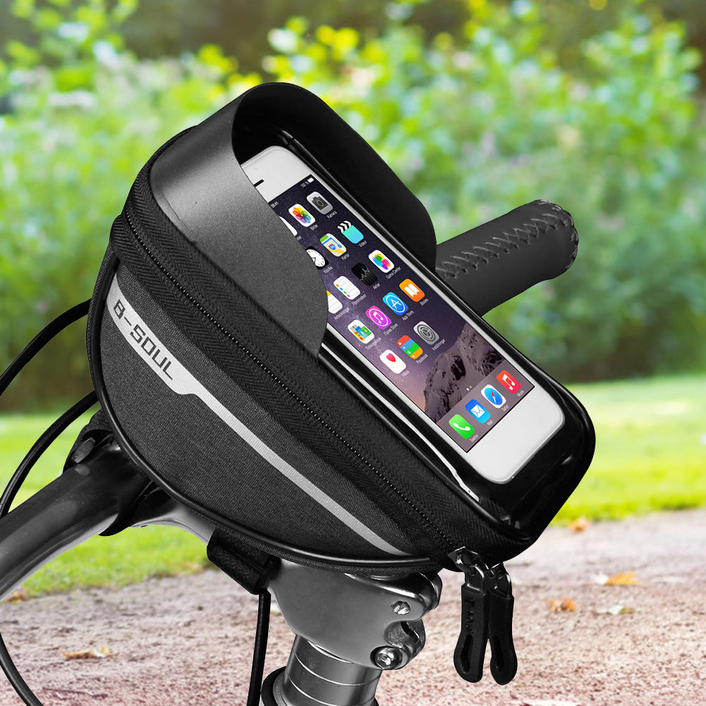 Waterproof Bicycle Cell Phone Holder with Front Pocket | Anti-Glare and Durable Design for Cycling CJ