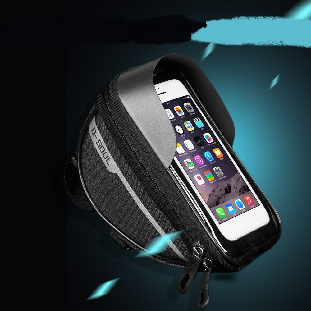 Waterproof Bicycle Cell Phone Holder with Front Pocket | Anti-Glare and Durable Design for Cycling CJ