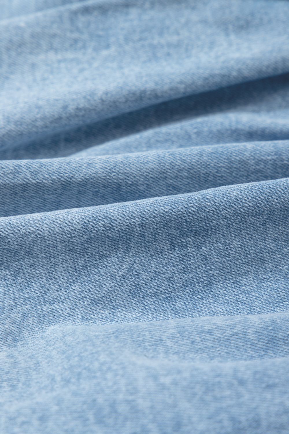 Bubble Hem Denim Mini Skirt.