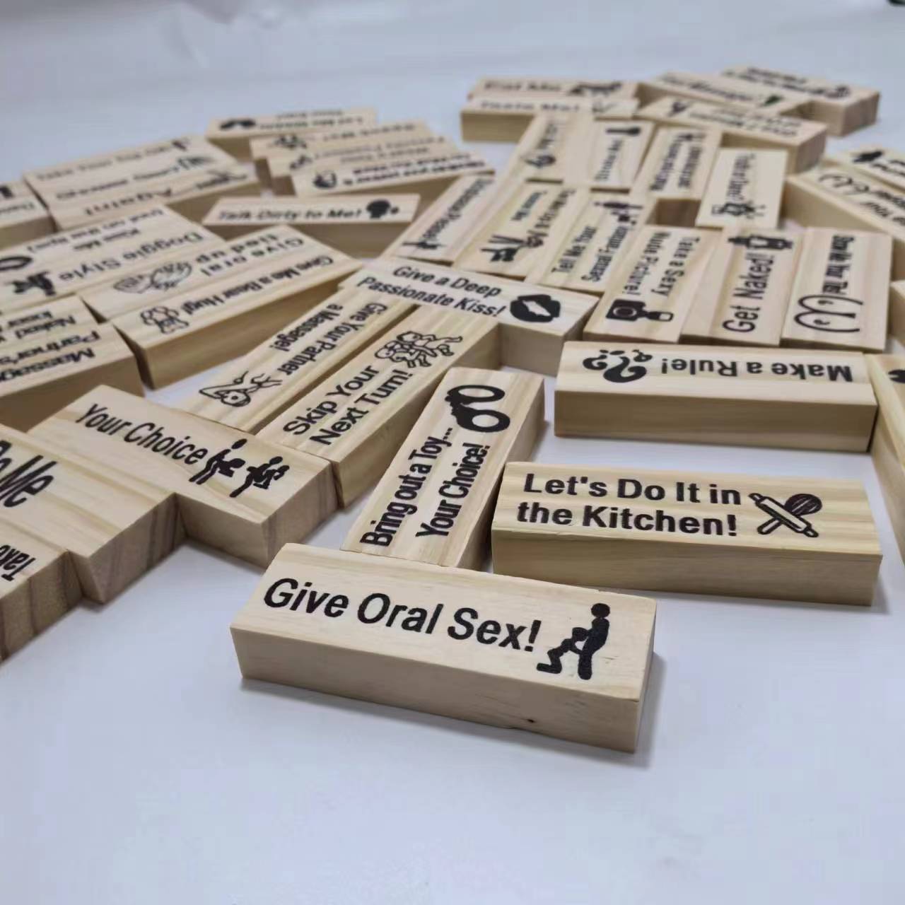 Couple Game Night Intimacy Block Tower Jenga Game Valentine Tumbling Tower Stacking Blocks Game Party Interactive Games 18 A&S Collection