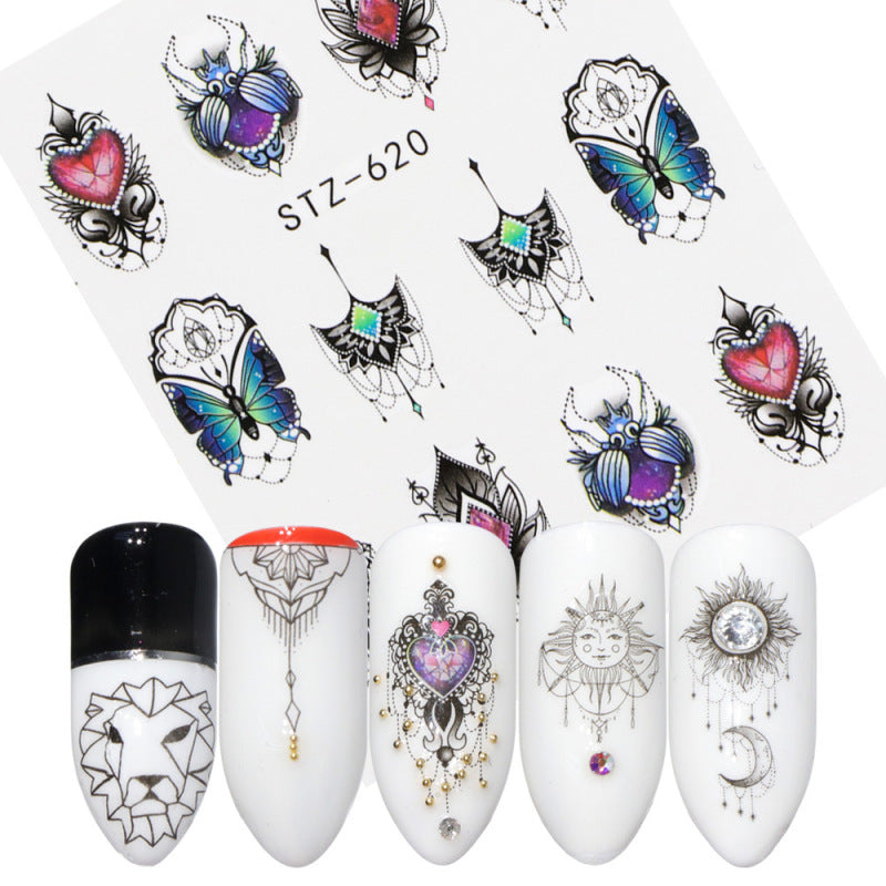 DIY nail 24 small decals Hypersku