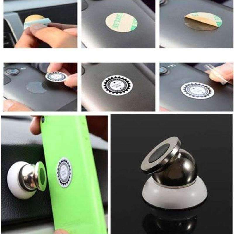 Magnetic Car Cell Phone Holder Mount Dash 360 Rotating For iPhone GPS Silver Millie