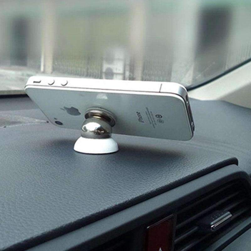Magnetic Car Cell Phone Holder Mount Dash 360 Rotating For iPhone GPS Silver Millie
