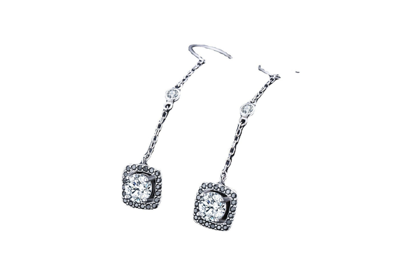 Light Luxury Long Copper Plated Zircon Earrings A&S Collection