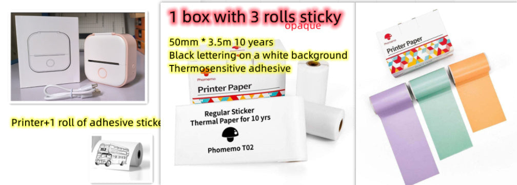 Portable Mini Thermal Label Printer: Home Photo Printer and Student Study Aid with Bluetooth Compatibility – Ideal for Price Tags and Error Correction A&S Collection