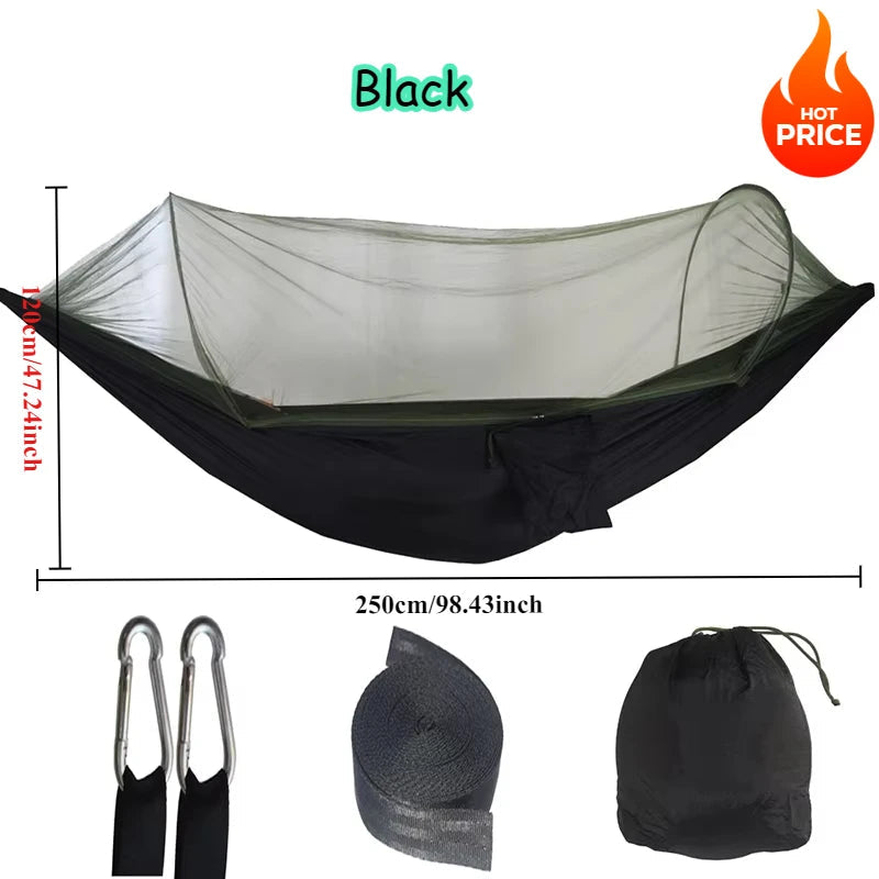 2 Person Outdoor Camping Hammock with Mosquito Net Portable Comfortable Sleeping Tent Hammock Outdoor Furniture Bed A&S Collection