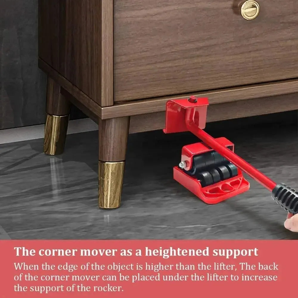 15PCS Furniture Moving Transport Roller Set Removal Lifting Moving Tool Set Wheel Bar Mover Moving Heavy Stuffs Device Hand Tool A&S Collection