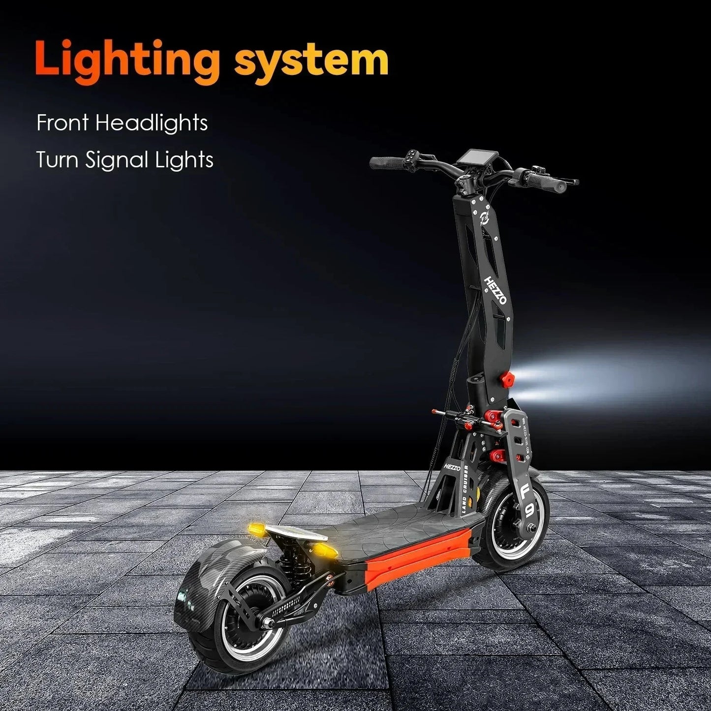 HEZZO 60V 8000W 62.5MPH Off-road Electric Scooter 40AH 63mile With NFC Damping Rod 12"Fat Tire Dual Motors Mountain Cross E-bike A&S Collection