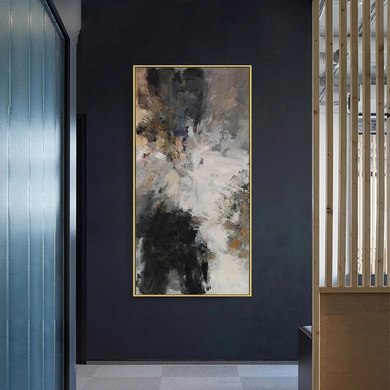 Elegant Modern Black and White Abstract Canvas Art: Timeless, Frameless Masterpiece for Sophisticated Home Décor A&S Collection