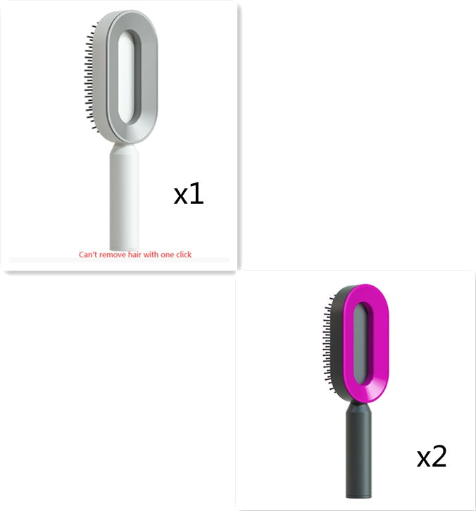 Self Cleaning Hair Brush For Women One-key Cleaning Hair Loss Airbag Massage Scalp Comb Anti-Static Hairbrush CJ