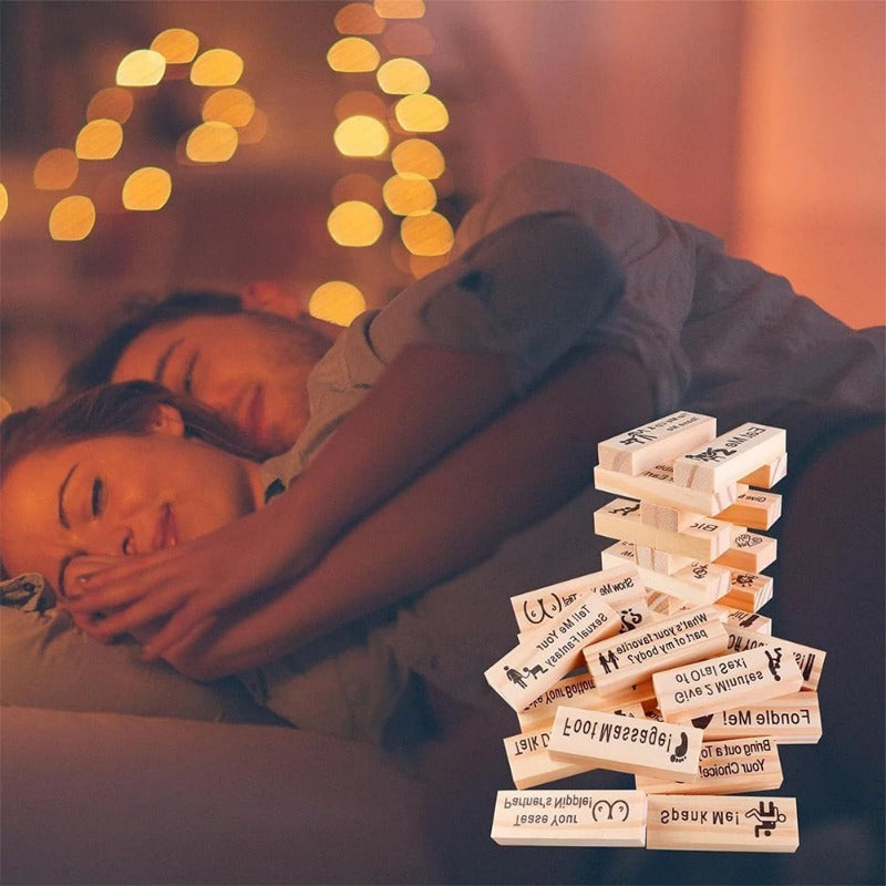 Couple Game Night Intimacy Block Tower Jenga Game Valentine Tumbling Tower Stacking Blocks Game Party Interactive Games 18 A&S Collection