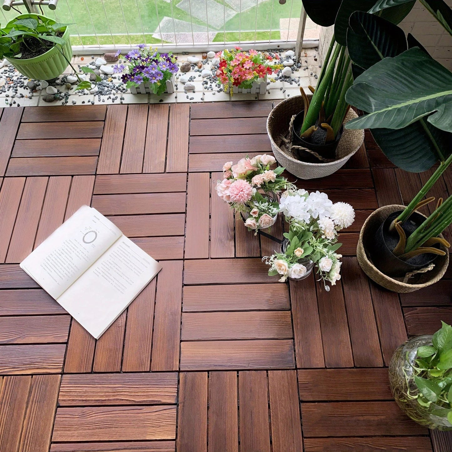 Decoration Of Household Splicing Solid Wood Flooring, Terrace, Courtyard, Outdoor Ground, Balcony Renovation, Solid Wood Floorin A&S Collection