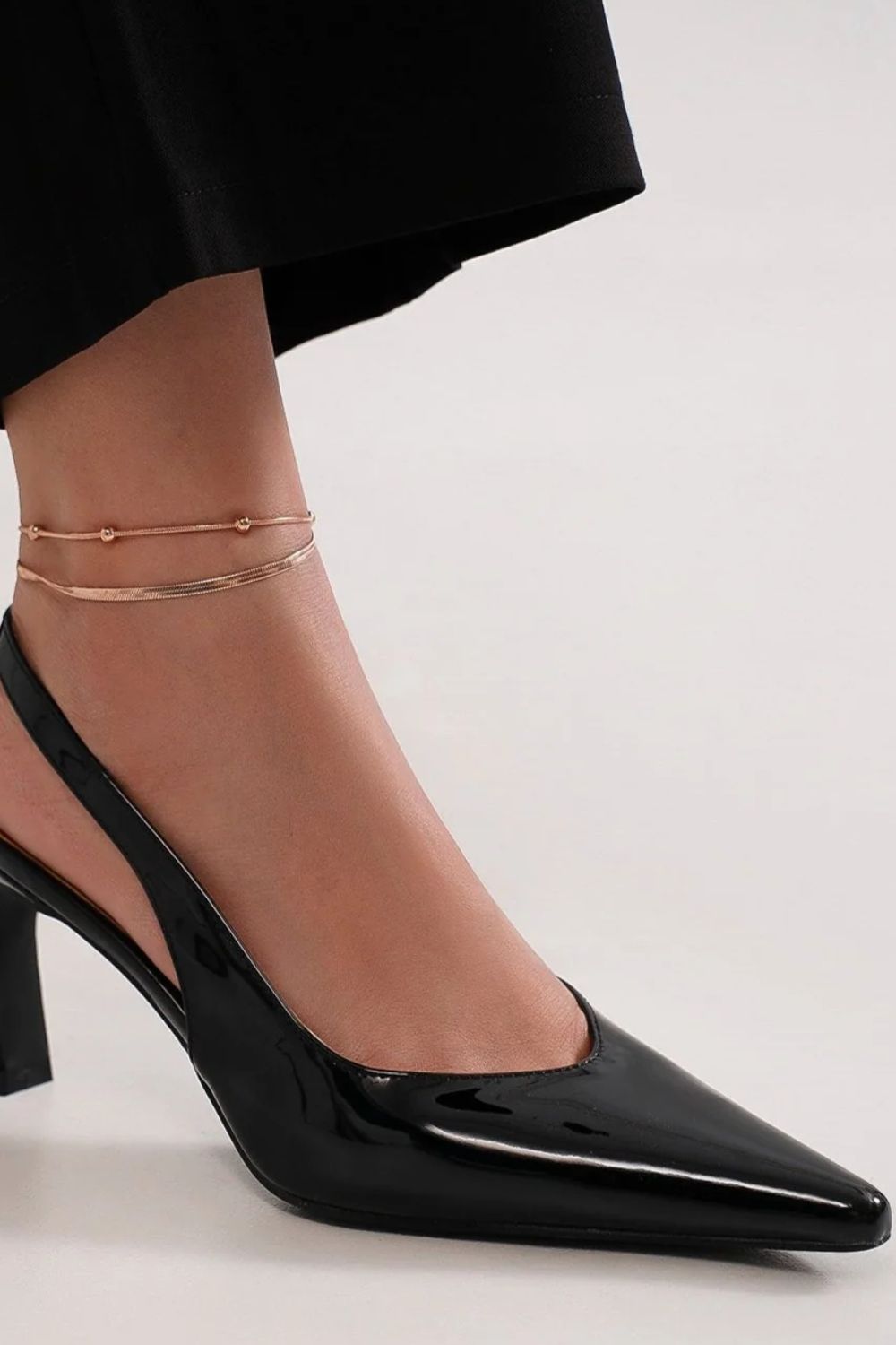 Beast Fashion Faux Leather Point Toe Slingback Pumps.