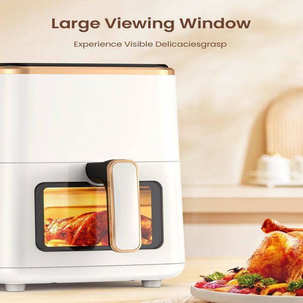 Air Fryer, 5.3Qt With Observation Window, 7 Custom Presets, Intelligent Digital Touch Screen, Non Stick Pan And Dishwasher Safety Basket FBA Warehouse Shipment, Amazon Banned A&S Collection
