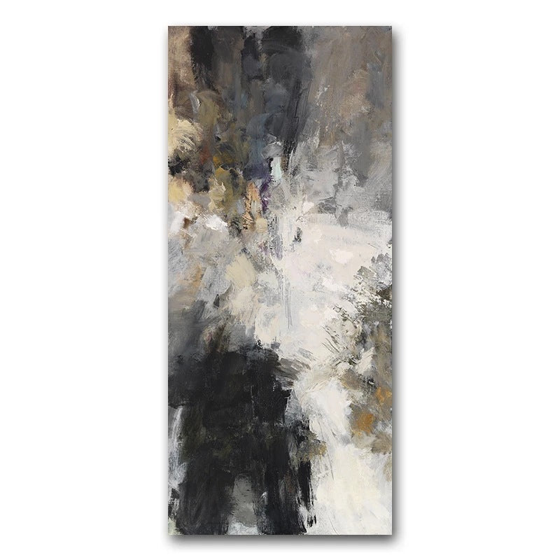 Elegant Modern Black and White Abstract Canvas Art: Timeless, Frameless Masterpiece for Sophisticated Home Décor A&S Collection