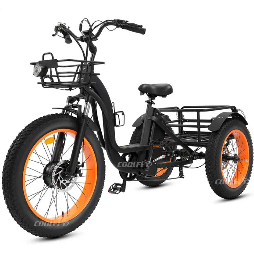High Performance 48V 750W 1000W 24AH Wheels Tricycles 3 Wheel Electric Cargo Bike gsmFI