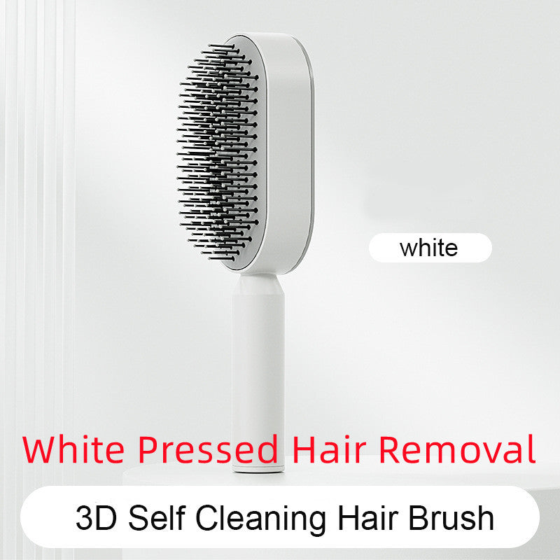 Self Cleaning Hair Brush For Women One-key Cleaning Hair Loss Airbag Massage Scalp Comb Anti-Static Hairbrush CJ