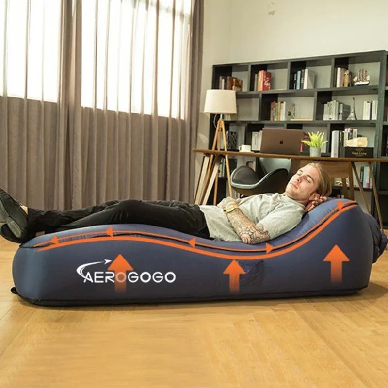 Automatic Inflatable Electric Traveling Backyard Lounger Portable Lazy Sofa Outdoor Blow Up Couch Camping Hiking Leisure Chair A&S Collection