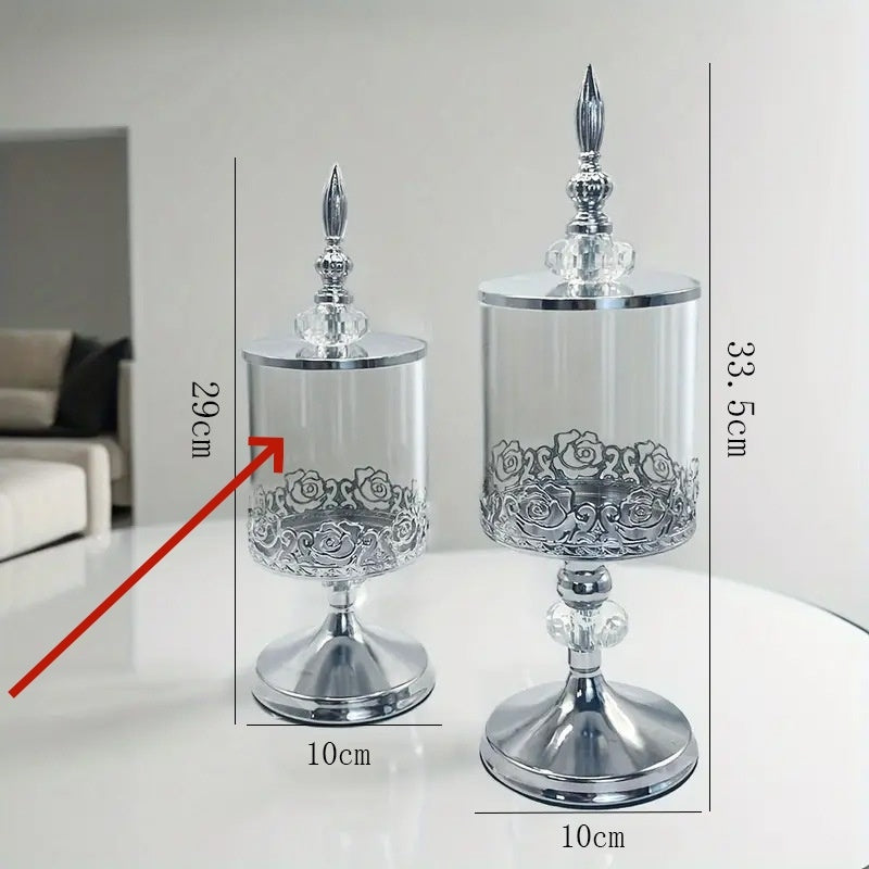 **Luxurious crystal glass storage—elevate your decor beautifully.**.