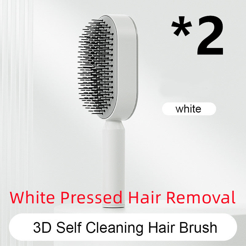 Self Cleaning Hair Brush For Women One-key Cleaning Hair Loss Airbag Massage Scalp Comb Anti-Static Hairbrush CJ
