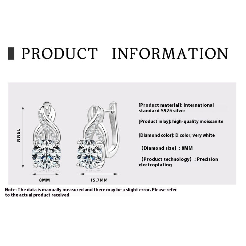 Light Luxury Moissanite Twist Earrings For Women A&S Collection