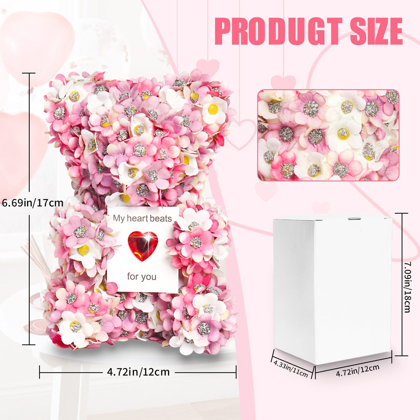 Valentine's Day Artificial Rose Bear Handmade Gift A&S Collection