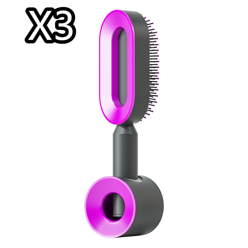 Self Cleaning Hair Brush For Women One-key Cleaning Hair Loss Airbag Massage Scalp Comb Anti-Static Hairbrush CJ