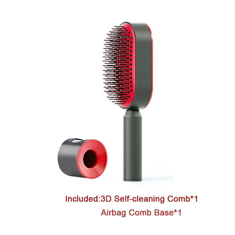 Self Cleaning Hair Brush For Women One-key Cleaning Hair Loss Airbag Massage Scalp Comb Anti-Static Hairbrush CJ
