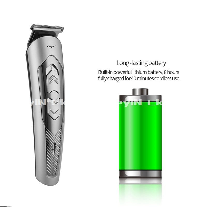 Versatile hair trimmer with sharp cutter head, three gear fine-tuning, fast charge, and strong power system for easy styling. A&S Collection