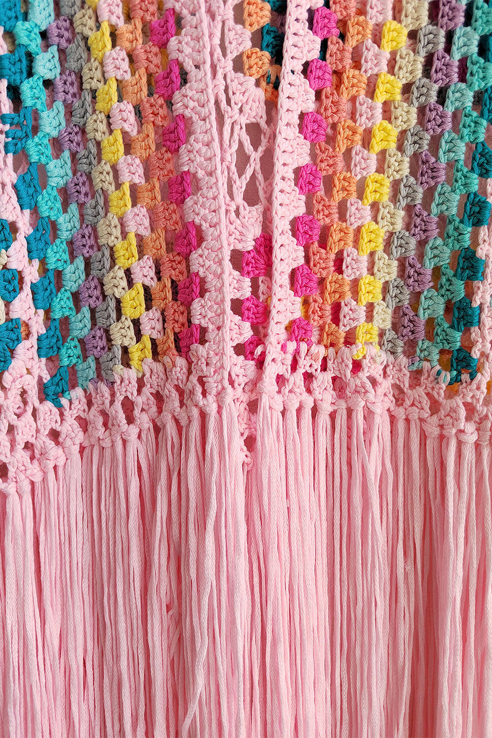 Elegant Fringe Tied Long Sleeve Cardigan.