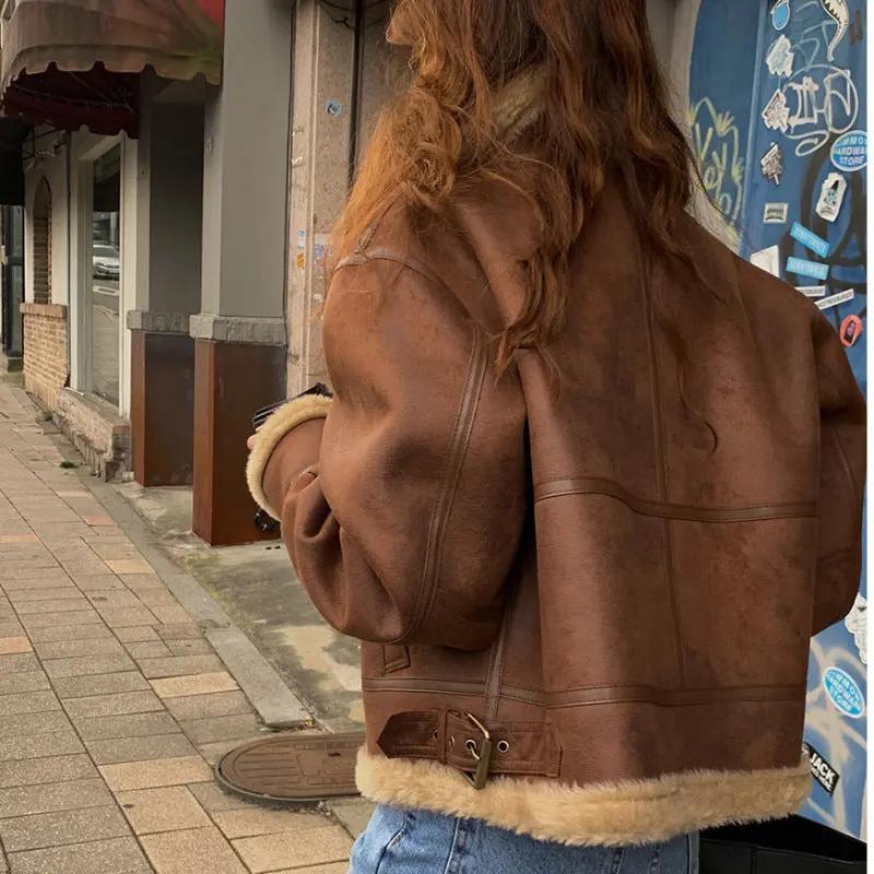Quality spot winter new South Korea imitation fur body thickened warm imitation leather jacket locomotive clothing A&S Collection