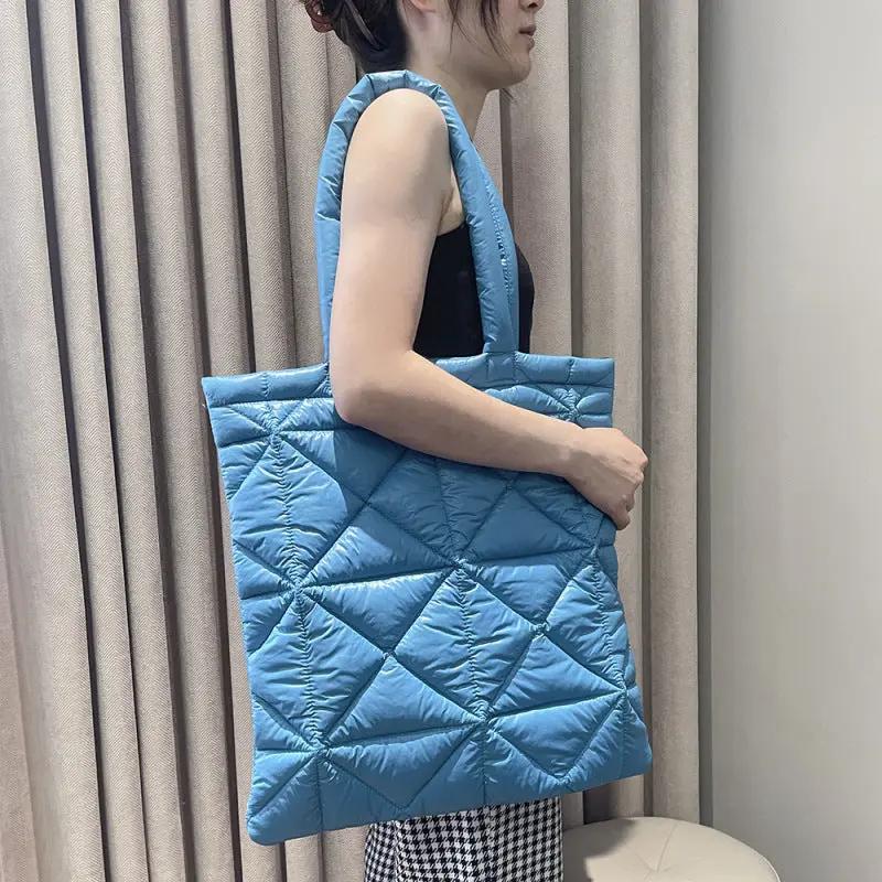 Chic quilted down tote: elegant, spacious, and stylish A&S Collection