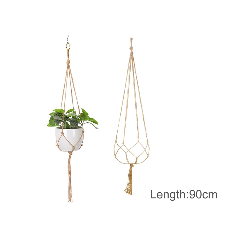 Hanging Plant Handmade Macrame Plant Hanger Flower Pot Planter Hanger Wall Decor Courtyard Garden Hanging Planter Hanging Basket A&S Collection