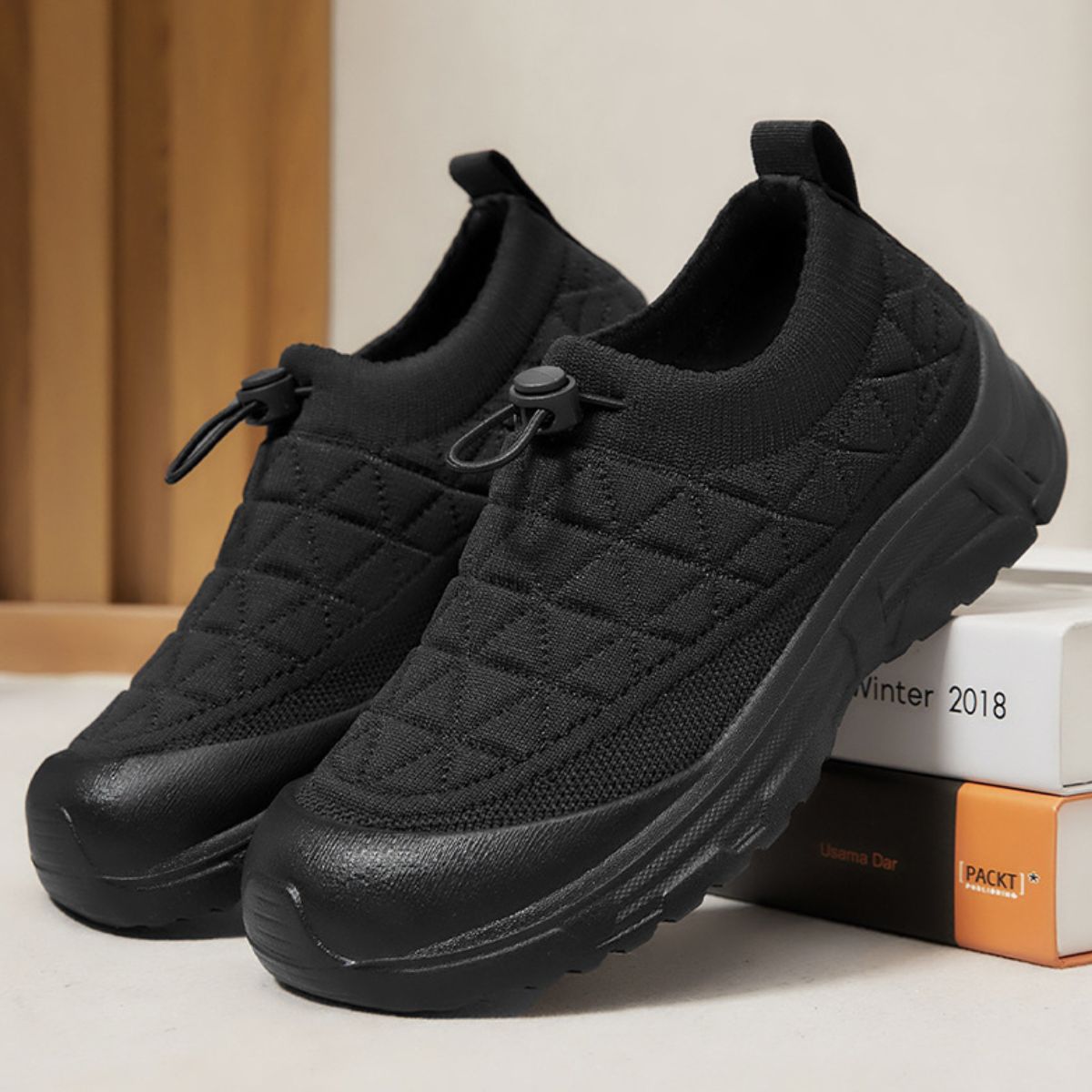 Drawstring Mesh Round Toe Sneakers.