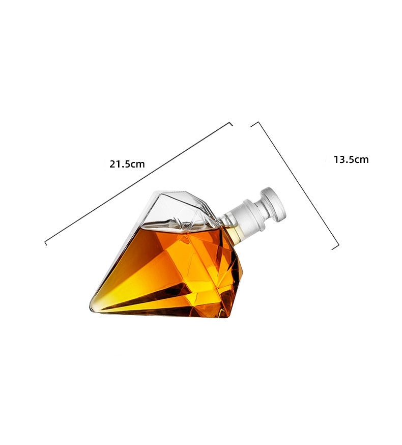Whiskey Wine Set Suit Diamond Type Wine Bottle Wine Glass Borosilicate Glass Wine Pourer Kitchen Gadgets A&S Collection