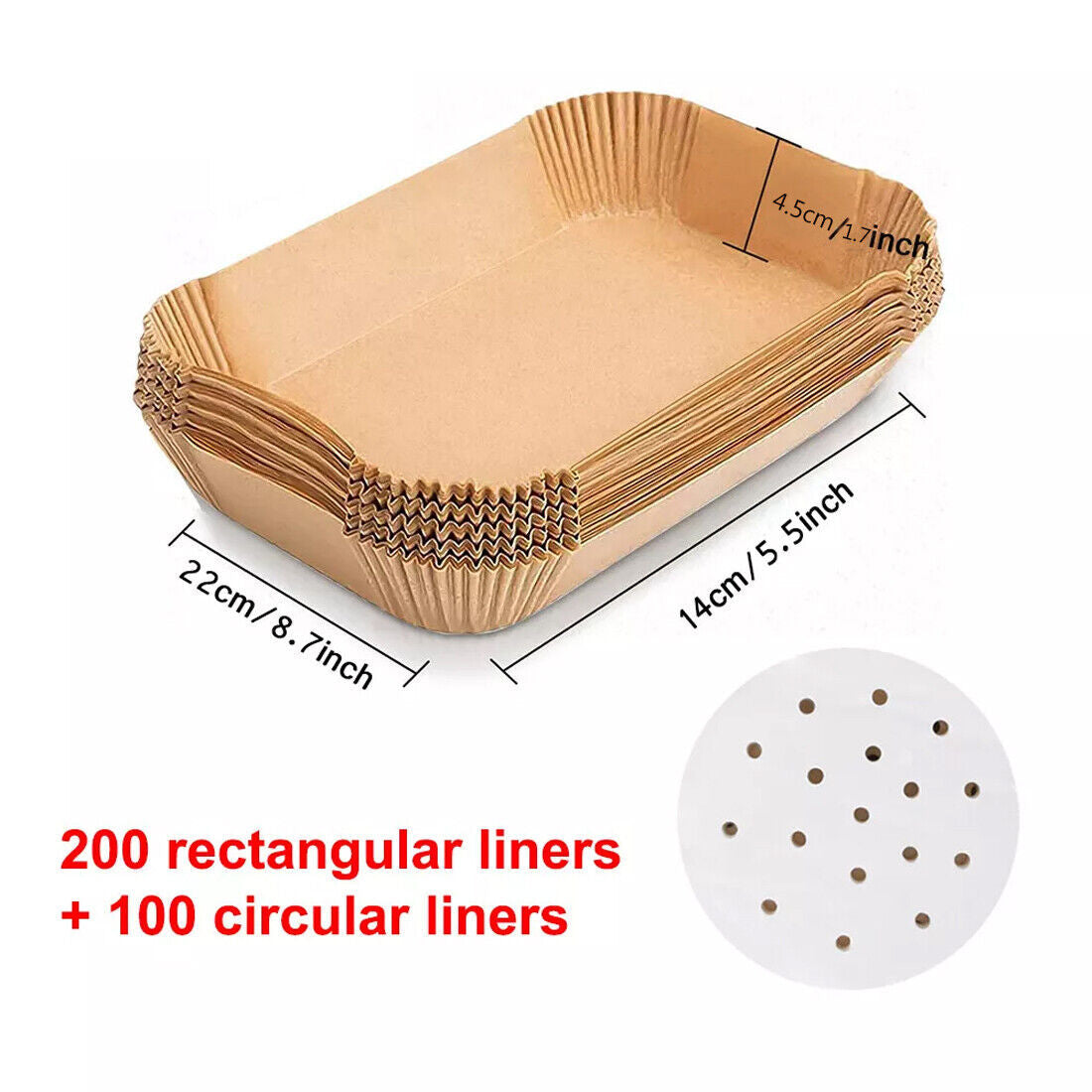 300x Disposable Air Fryer Liners - Non-Stick Parchment for Dual Basket Fryers CJ