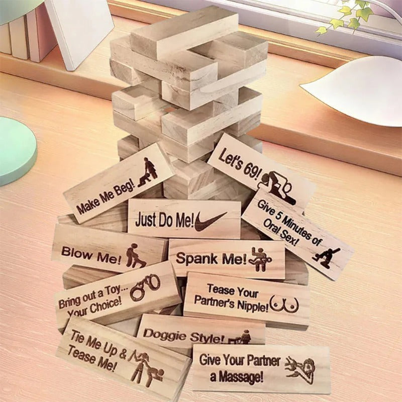 Couple Game Night Intimacy Block Tower Jenga Game Valentine Tumbling Tower Stacking Blocks Game Party Interactive Games 18 A&S Collection