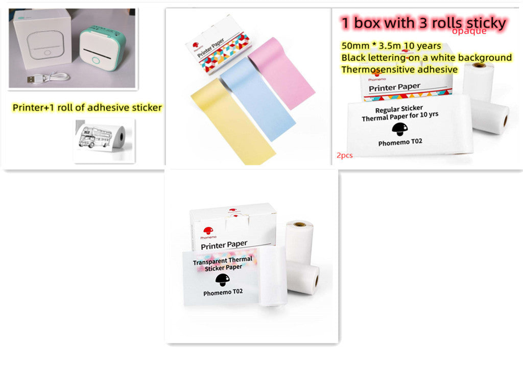 Portable Mini Thermal Label Printer: Home Photo Printer and Student Study Aid with Bluetooth Compatibility – Ideal for Price Tags and Error Correction A&S Collection