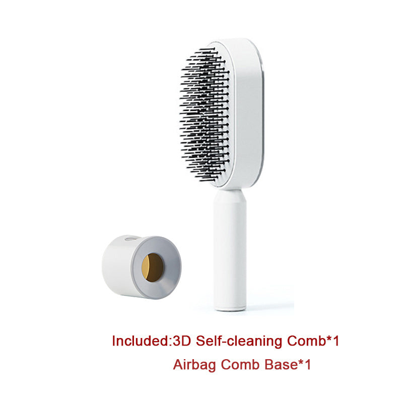 Self Cleaning Hair Brush For Women One-key Cleaning Hair Loss Airbag Massage Scalp Comb Anti-Static Hairbrush CJ