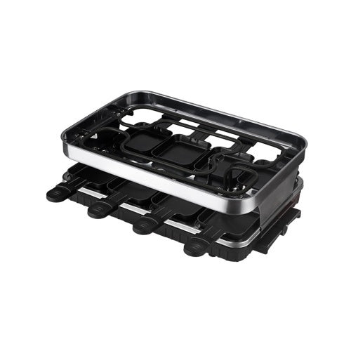Raclette Grill 8 People Grill Plate Non-stick Coated, Raclette With 8 Mini Raclette Pans, Infinitely Adjustable Temperature, 1500W A&S Collection