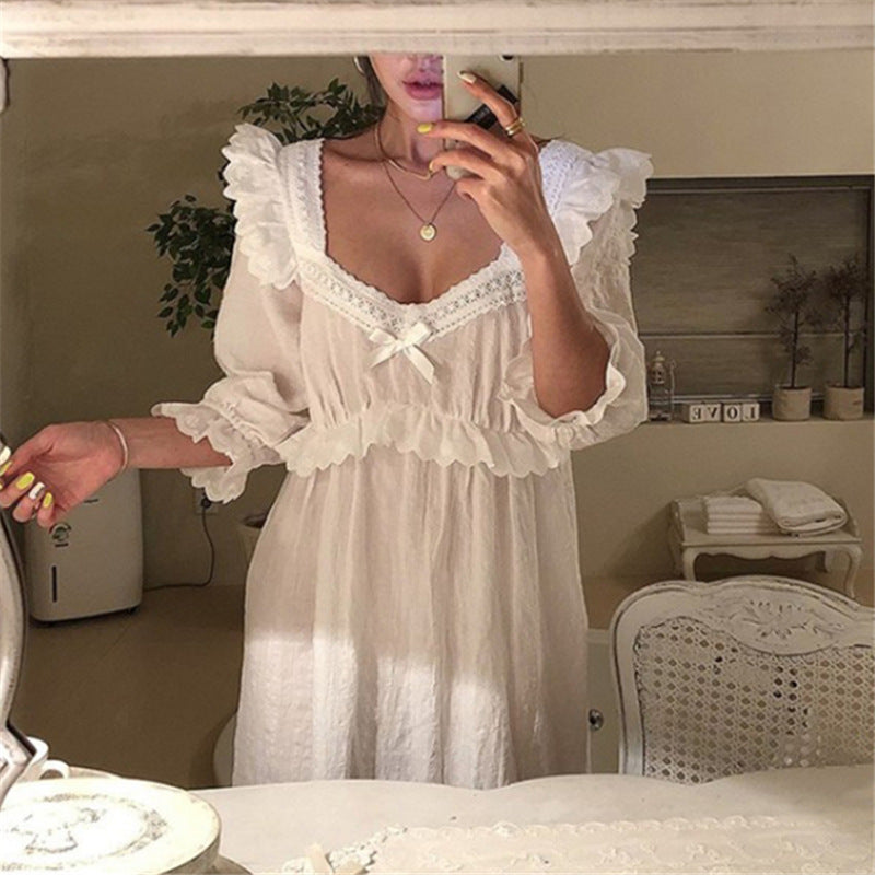 Korean version chic summer new women's foreign trade sexy lace lace home sleeping skirt home clothes wholesale A&S Collection