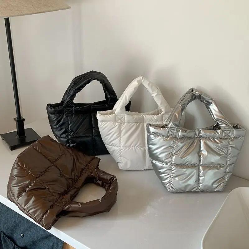 PU soft puffer bag for women: large capacity, autumn/winter, new commuter handbag, padded cloud design. A&S Collection