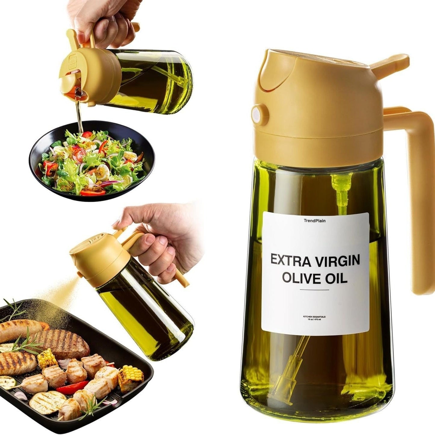 Portable Dual-Purpose Glass Fuel Injector - Versatile Oil Dispenser for Kitchen & Barbecue.