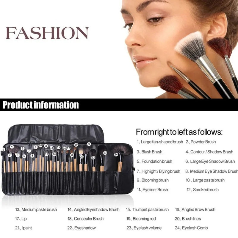 Gift Bag Of 24 Pcs Makeup Brush Sets Professional Cosmetics Brushes Eyebrow Powder Foundation Shadows Pinceaux Make Up Tools A&S Collection