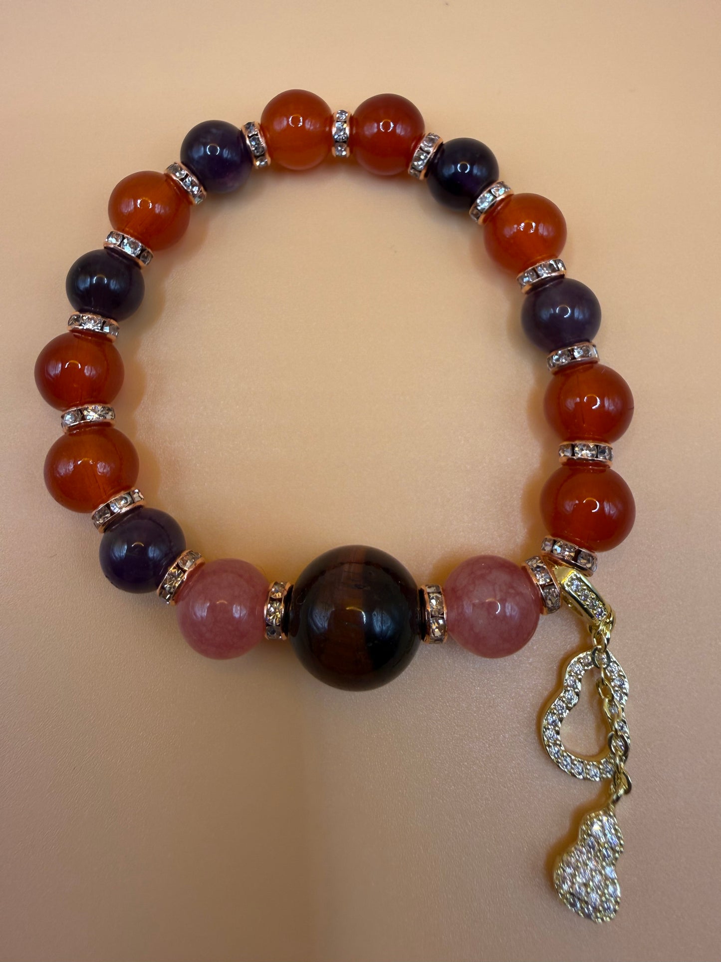 A&S Deep Sea Guardian · Obsidian & Aquamarine Energy Bracelet