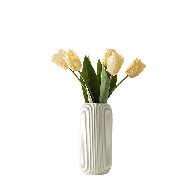 Vertical Pattern Ceramic Vase Ins High-grade Appearance CJ